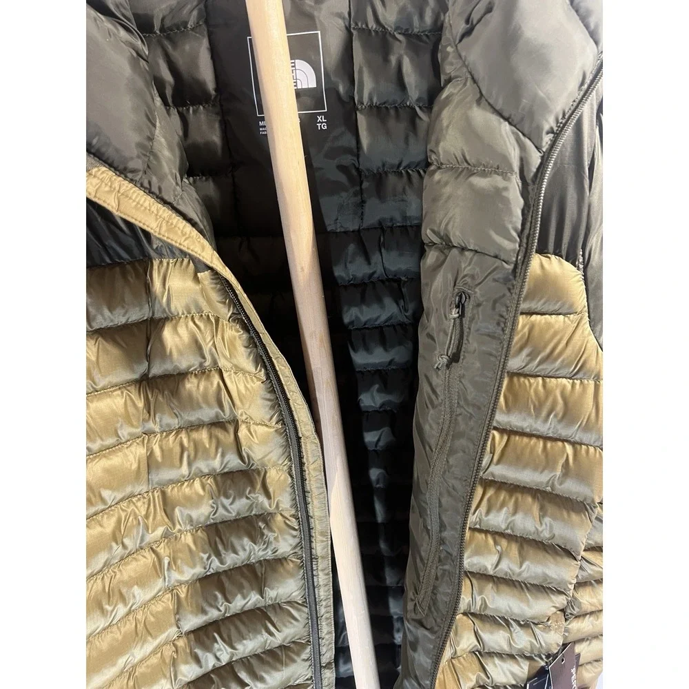 The North Face Mens Green Hooded Puffer Jacket XL Full Zip 550 Down